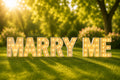 Mot lumineux « MARRY ME »