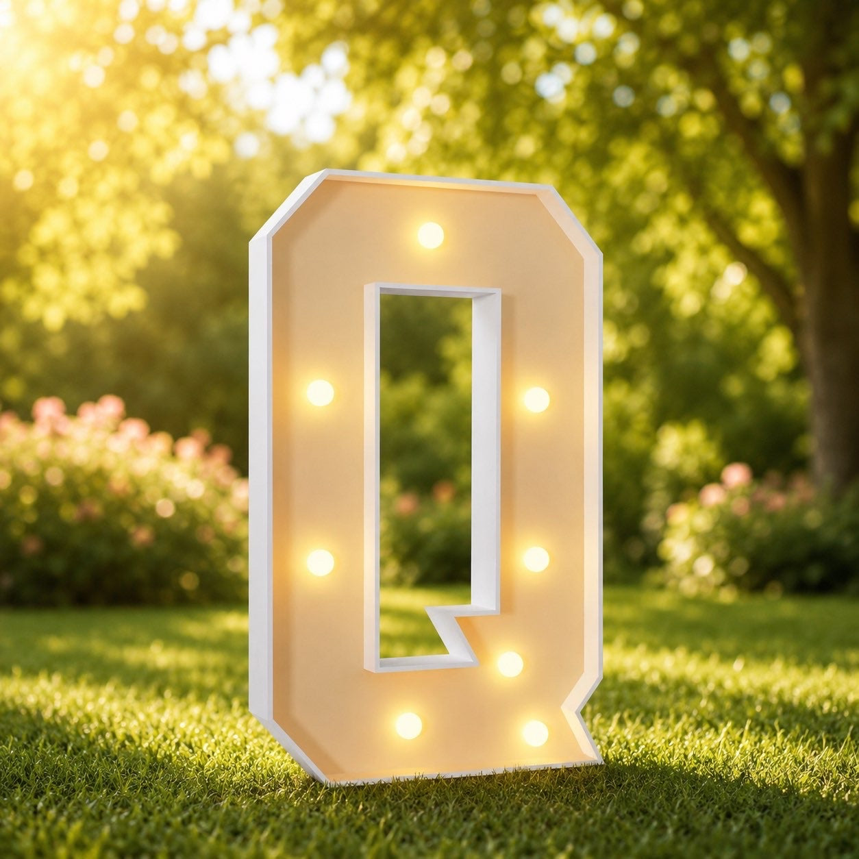 Lettre lumineuse « Q »
