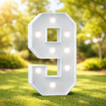 Chiffre géant lumineux 9