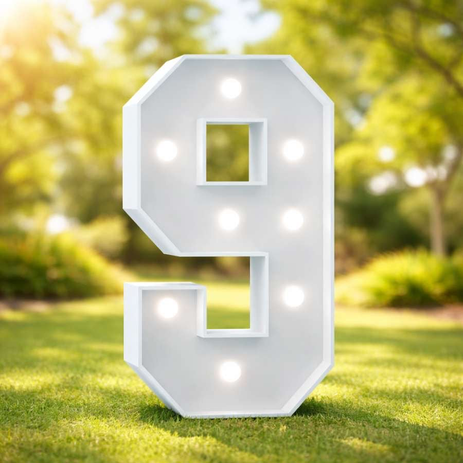 Chiffre géant lumineux 9