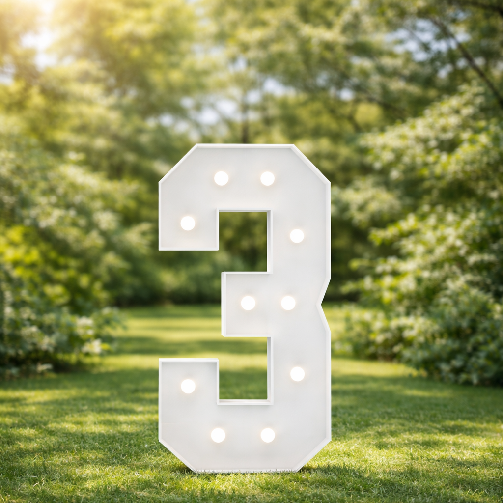 Chiffre géant lumineux 3