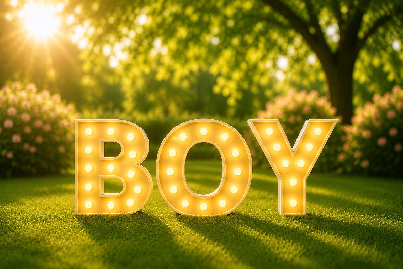 Mot lumineux « BOY »